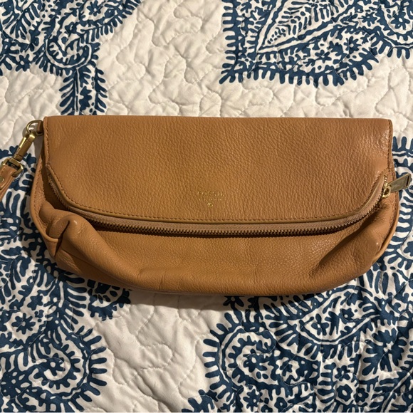 Fossil Handbags - Fossil Tan Leather Clutch